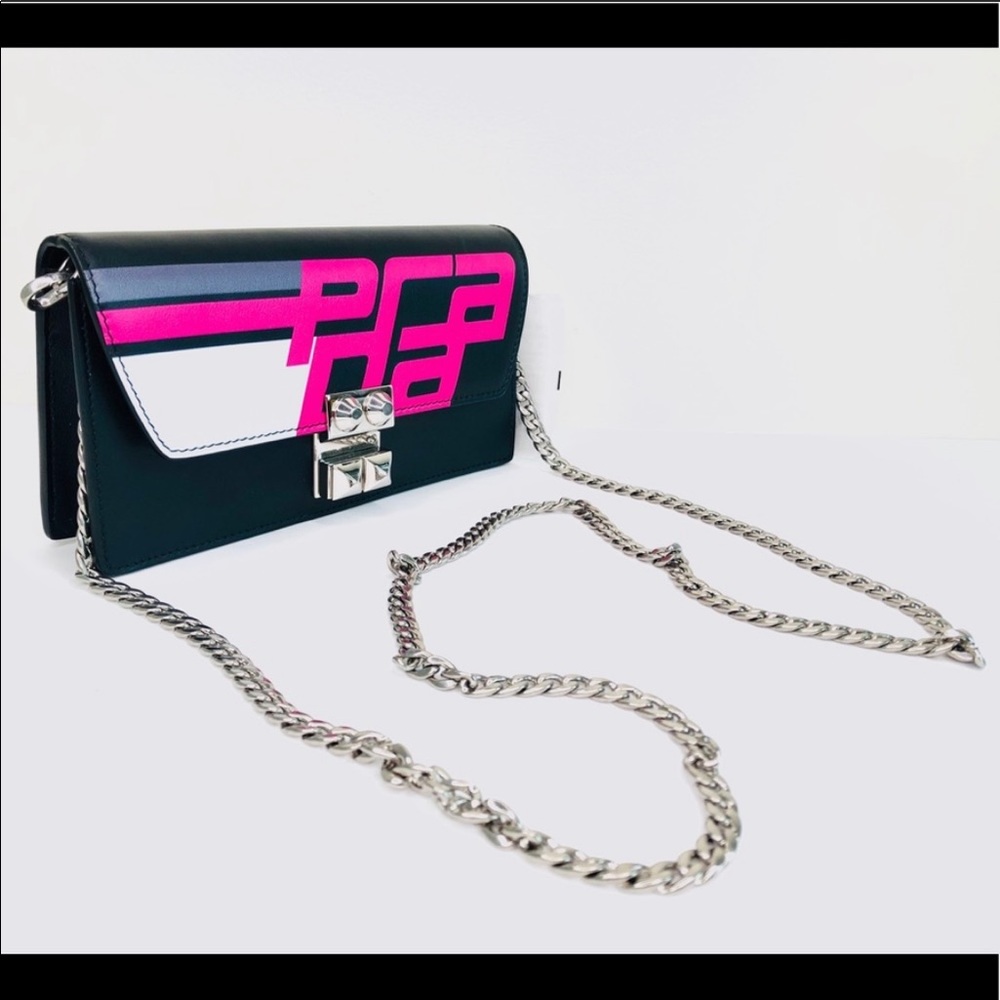 PRADA Racing Logo Elektra Clutch Mini Chain Bag - Picture 6 of 6